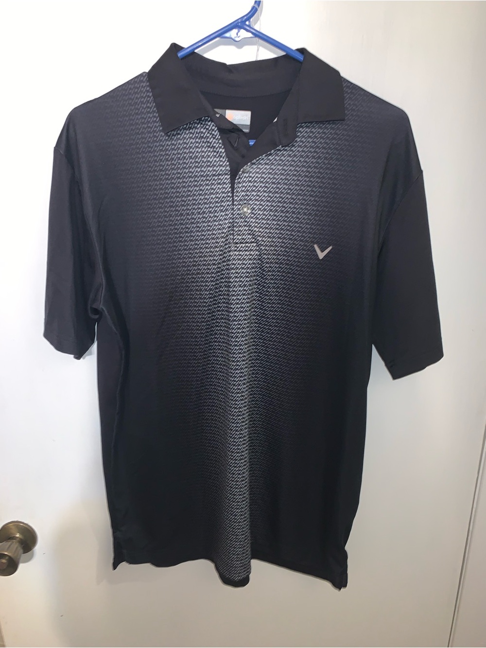 Callaway Men’s Black Polo with Subtle Gray Gradient